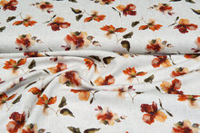 Viscose Linnen Digitaal bedrukt leaves roest-zand