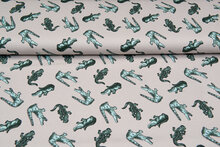 Baumwolljersey bedruckt crocodile sand-taupe