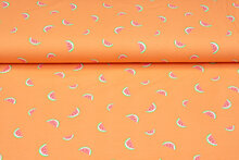 Katoenen Tricot bedrukt watermelons oranje
