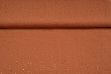 Baumwoll Musselin bedruckt glitzer gold rostbraun