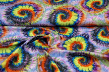 Katoenen mousseline bedrukt tie dye lime-paars