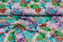 Baumwoll Musselin bedruckt koral multicolor