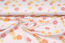 Baumwoll Musselin bedruckt flowers helles lachs