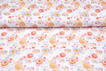 Baumwoll Musselin bedruckt circles peach-rosa