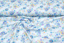 Baumwoll Musselin bedruckt circles kobalt-mint