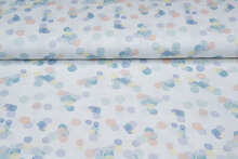 Baumwoll Musselin bedruckt colorful dots ecru