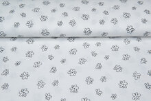 Baumwoll Musselin bedruckt flowers off-white