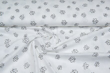 Baumwoll Musselin bedruckt flowers off-white