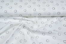 Baumwoll Musselin bedruckt circles off-white