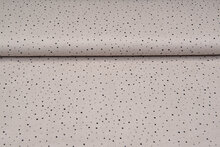 Katoenen mousseline bedrukt little dots with foil zand-taupe