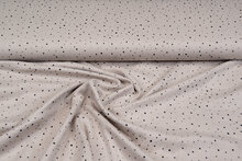 Katoenen mousseline bedrukt little dots with foil zand-taupe