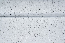 Katoenen mousseline bedrukt little dots with foil ecru