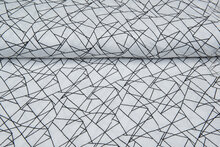 Baumwoll Musselin bedruckt graphic lines off-white