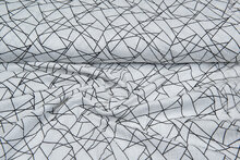 Baumwoll Musselin bedruckt graphic lines off-white