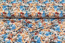 Katoenen Tricot digitaal bedrukt colorful teddy bears