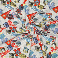 Alpenfleece bedruckt football athletics grau