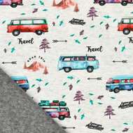 Alpenfleece bedrukt travel vans lichtgrijs