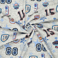 Alpenfleece bedruckt champions football grau