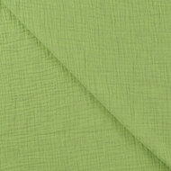 Katoenen Mousseline melange lime groen