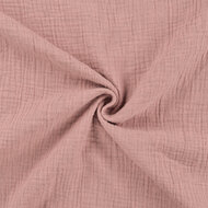 Katoenen Mousseline melange oud roze