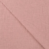 Katoenen Mousseline melange oud roze