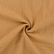 Katoenen Mousseline melange caramel