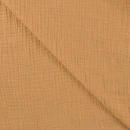 Katoenen Mousseline melange caramel