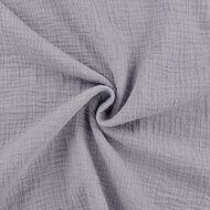 Katoenen Mousseline melange lila-grijs