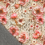 Alpenfleece bedrukt rope with flowers 1