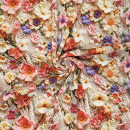 Alpenfleece bedrukt rope with flowers 2