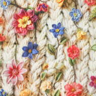Alpenfleece bedrukt rope with flowers 5