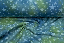 Alpenfleece Tie Dye STARS groen-kobalt