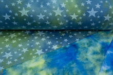 Alpenfleece Tie Dye STARS groen-kobalt