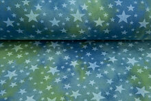 Alpenfleece Tie Dye STARS groen-kobalt