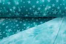 Alpenfleece Tie Dye STARS mint-petrol