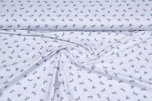 Katoenen Tricot bedrukt dragonfly wit