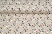 Katoenen Tricot bedrukt safari khaki