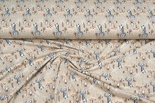 Katoenen Tricot bedrukt safari khaki