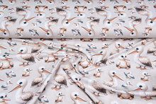 Katoenen Tricot bedrukt little pelican