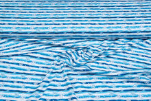 Katoenen Tricot bedrukt snow stars stripes