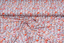 Katoenen Tricot bedrukt lovely rabbits