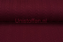 Gebreide kabel jacquard stof Bordeaux