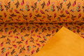 Alpenfleece bedrukt flower okergeel