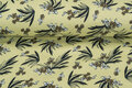 French Terry bedrukt flower limegroen