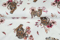Katoen tricot bedrukt digitaal big flower leopard rot