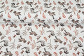 Katoen tricot bedrukt digitaal bird twigs