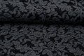 Gebreide Jacquard stof leaves grijs-zwart