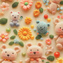 Alpenfleece bedrukt Cuddly beige