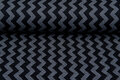 Gebreide Jacquard stof zigzag donkerblauw-grijs