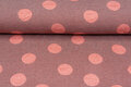 Gebreide Jacquard stof big dots zalmroze
